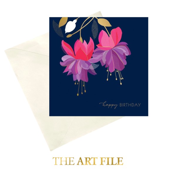 The Art File - Поздравителна картичка за рожден ден "Фуксия" 1